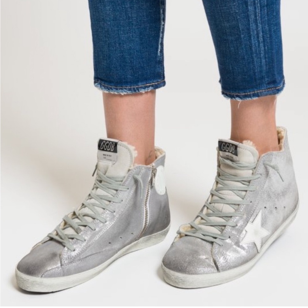 Golden Goose Shearling lined high top sneakers